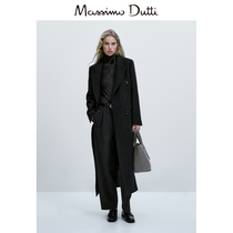 Selection Property Massimo Dutti Womens Fashion 2023 Spring 2023 New Black Double Row Cover for a minimal long hair cane coat 06419959800