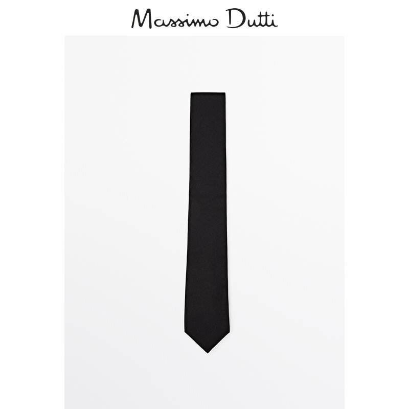 春の新作 Massimo Dutti メンズ アクセサリー 2024 新作 ビジネス 紳士 綿混ツイル アロー型ネクタイ 01214710800