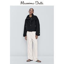 Spring and summer discount Massimo Dutti womens clothing 2023 new button parka stand collar short coat windbreaker 06723617800