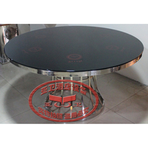 (Ya Wei) Customized marble hot pot table round table gas stove tempered glass induction cooker dining table and chair combination