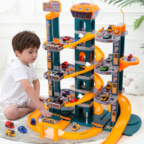 Boy alloy car electric toy large track parking building multi-storey slide children three years old Six Seven Eight