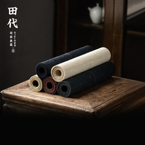 Japanese linen Kung Fu tea cloth household tea table waterproof and heat insulation pad High-end Zen tea ceremony tea flag woven tea mat