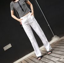 2022 new summer clothing linen white long pants cotton linen wide leg pants casual pants spring autumn loose straight drum pants