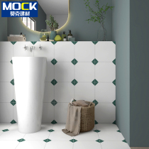 Net Red dark green tiles kitchen bathroom wall tiles floor tiles toilet toilet octagonal tiles all porcelain small pieces