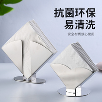 High-grade stainless steel tissue seat buffet hotel napkin seat table square towel rack iron tissue rack can be customized