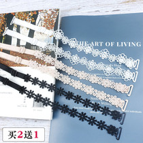 Double shoulder hollow lace flower breast strap underwear strap invisible shoulder strap female accessories lace sexy beautiful back shoulder strap
