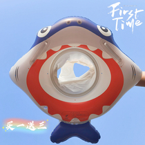 New shark children swimming ring male baby thick armpit arm baby life buoy anti-rollover anti-rollover girl seat