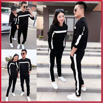 Spring and autumn new fashion lovers sports casual weaters suit men and women Han edition two sets of youth thin suit tide