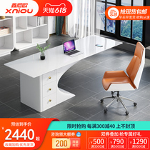 Office desk Paint boss desk Class desk Simple modern President desk Manager supervisor Beauty salon Office chair combination