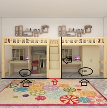 Go to bed and go to the table for adults save space wood art elevated bed single double bed 1 21 5 meters up and down wooden bed