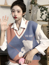 Waistcoat Vest Retro shorts Knitted Shirts Outfitted Womens Clothing Spring Autumn Season 2022 New Academy Wind Sweater Coats