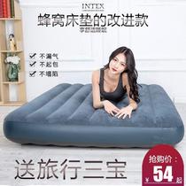 intex Inflatable mattress household outdoor single double air bed extra thick dark green portable inflatable folding bed