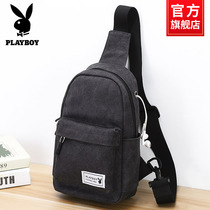 Flower Playboy Leisure Skew Satchel Bag Mens Single Shoulder Bag Mens Chest Bag Trend Large Capacity Student Canvas Small Backpack
