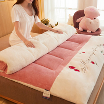 Thickened lamb cashmere mattress upholstered household tatami sponge mat renting student dormitory single bedding