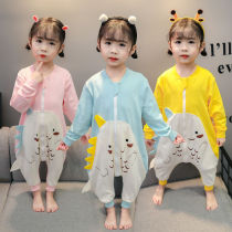Children One-piece Clothes Spring Autumn Slim pure cotton long sleeves Summer men and women Baby Sleeping Clothes Baby Air Conditioning Clothing Anti Kick Sleeping Bag
