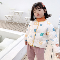 2020 winter new baby light down inside the girl warm thickened jacket childrens short floral cotton coat