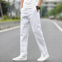 Golf mens pants 2022 New white big code pure cotton spring summer style sports casual long pants loose straight drum pants