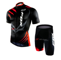 Summer New Black Red FOX Mountain Road Bike Clothes Breathable male and female length short sleeve riding jacket