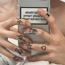 BYZHENZI hazelnut shop original hand-painted dark finger tattoo stickers durable waterproof personality cool girl