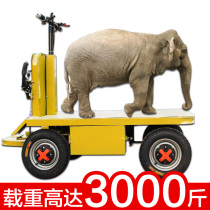 Electric flatbed truck trolley handling truck industrial and agricultural folding hand-pull truck load king lifting four-wheeled push truck