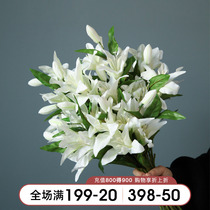Lily Flower Simulation Flower Fake Flower Bouquet Drawing Room Table Flower White Decoration Flower Flower Vase Swing Piece Suit Adornment