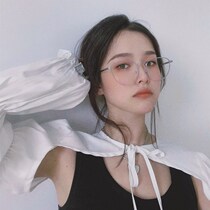 Myopic glasses women ultra light pure titanium gold metal gold square retro square frame round face big face glasses frame