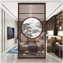Custom New Chinese Screen Solid Wood Partition Decoration Hollowed-out of the Entrance Living Room Office Hotel Seating Screen Grilles