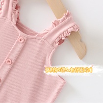 Girls Vest Childrens Suspenders Foreign style Childrens clothing Summer thin section Baby sleeveless T-shirt Girls T-shirt T-shirt T-shirt T-shirt T-shirt T-shirt T-shirt T-shirt