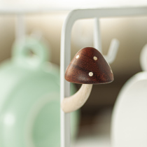 Wood upper design small mushroom ice fresh paste Mushroom Magnetic fridge with solid wood cute mesh red decorative hand work