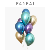 PANPAI 12 inch chrome metal balloons Color 5 only Childrens birthday party arranged decorations