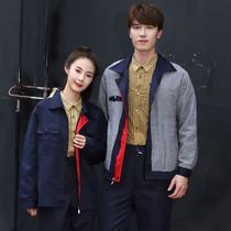 Spring and autumn reflective long sleeve overalls set auto repair engineering clothing property cleaning labor protection clothing workshop tooling jacket