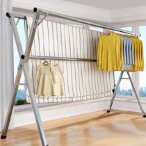 Stainless steel drying landing folding indoor and outdoor clothes hanger double balcony hanger X simple hanger