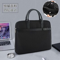 Double zipped briefcase Male Canvas Office Bag Multilayer Minimalist Hand Meeting Bag Business Package Big Capacity Onte Bag