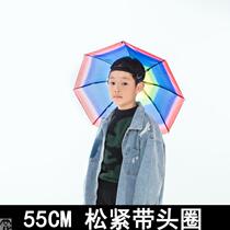 Umbrella hat head wearing umbrella hat fishing parasol outdoor sun protection Bucket umbrella folding double layer rain shade artifact