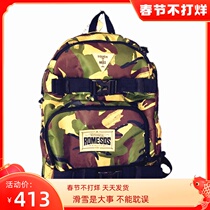 Sports backpack with veneer skateboard double shoulder green camouflage US RomeSDS Park Pack specials