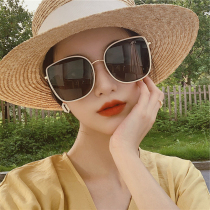 White frame sun glasses female summer sun protection round face thin 2021 New moisture UV box polarized sunglasses women