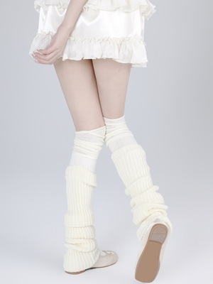 taobao agent Knitted Japanese white socks, Lolita style, fitted