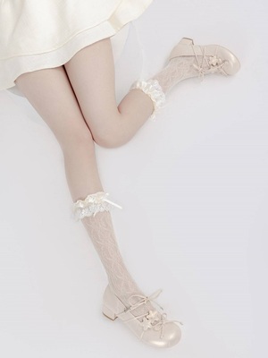 taobao agent Lace white socks, lace dress, Lolita style