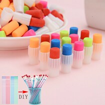 Pencil Eraser Head Replacement Removable Eraser Head 50 sets of Vermilion Green Red Blue Color Covered Eraser
