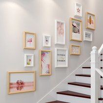 Nordic Stairway Photo-Frame Hanging Wall Modern Minimalist Photo Wall Decoration Album Composition Free From Punching Creative Photo Wall