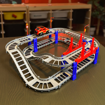 Electric rail car toys break through the big adventure mountain slide car car car racing children 2-3 years old 4 Boys