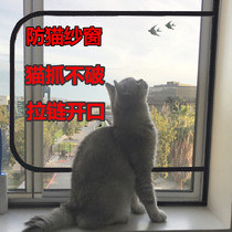 Anti-cat window net anti-cat jumping window jumping off building sealing window net self-installed zipper anti-mosquito screen window sealing balcony window net anti-cat catch