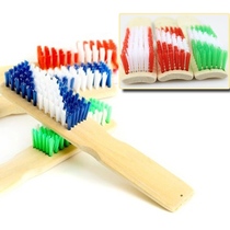 Thickened bamboo long handle bamboo shoe brush laundry brush household solid wood nylon natural stiff bamboo shoe wooden size