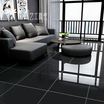 Living room floor tile 800x800 bright pure black engineering vitrified brick pure white full cast glaze 600X600 non-slip tiles