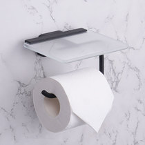 All-copper roll paper holder hotel glass rack mobile phone tissue holder toilet toilet paper rack toilet paper holder project