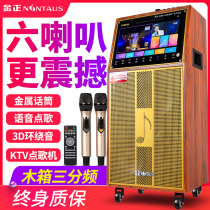 Jinzheng A36 square dance audio with display screen Outdoor performance Mobile k singing song High power subwoofer rod with wireless microphone Video ktv speaker All-in-one machine Video player