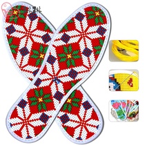 A single two-wire does not fade cross stitch insoles semi-finished hand embroidery insole pinhole and mens xie dian zi