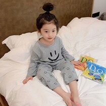 Girls Boy 2021 New Pajamas Spring and Summer Children Net Red Cute Baby Two Piece Home Clothes