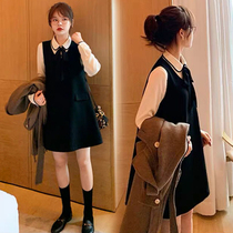 Pregnant women autumn shirt dress small fragrant wind maternity dress 2021 small man set spring and autumn fashion two-piece set