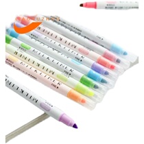 White gold mine bright highlighter color students with fluorescent marker strokes focus color marker pen to take notes